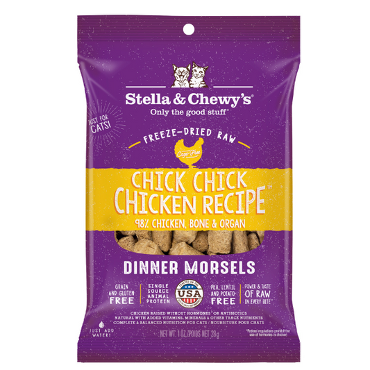Stella & Chewy's Freeze-Dried Raw Cat Dinner Morsels Chick Chick Chicken Recipe – 1 oz Bag