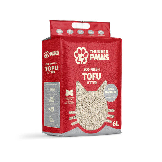 Thunder Paws Eco-Fresh Strip Tofu Unscented Clumping Cat Litter -6L