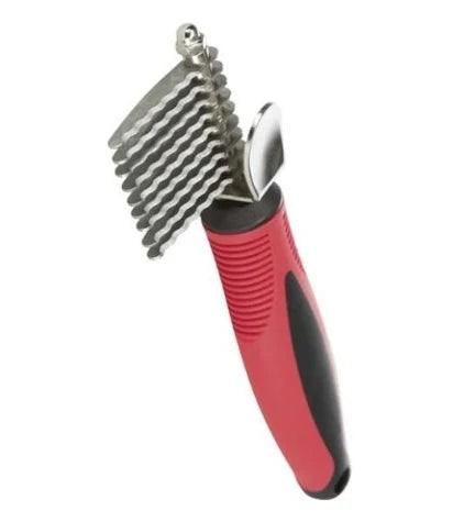 Trixie Plastic/Metal Fur Detangler Serrated Edge-RED/16CM