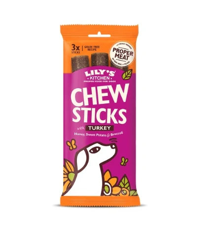 Lilys Kitchen Dog Chew Sticks With Turkey Dog Treats-120G