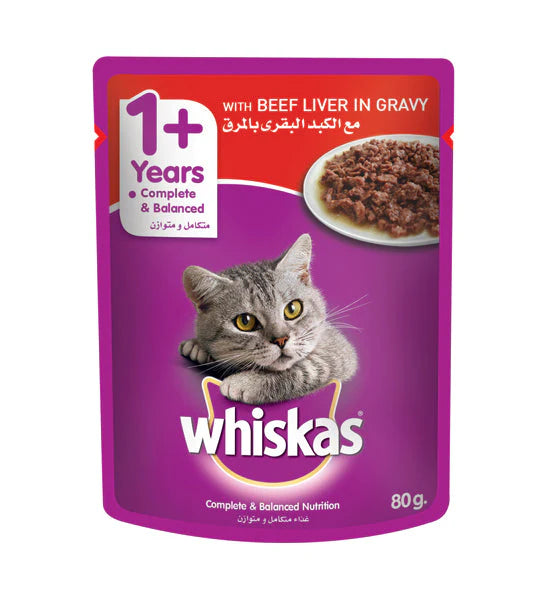 Whiskas Beef Liver in Gravy Wet Cat Food - 80g