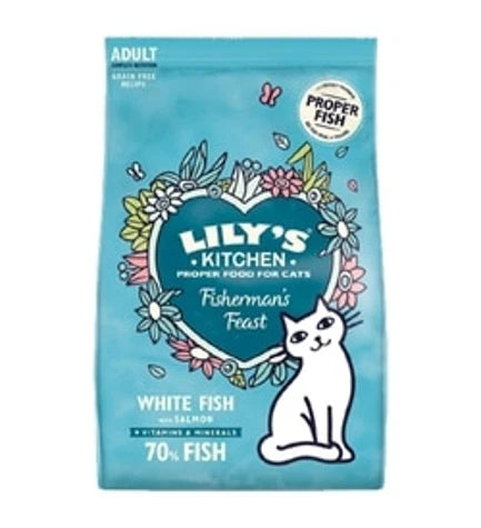 Lily's Kitchen Fisherman's Feast White Fish & Salmon Adult Dry Cat Food- 800g